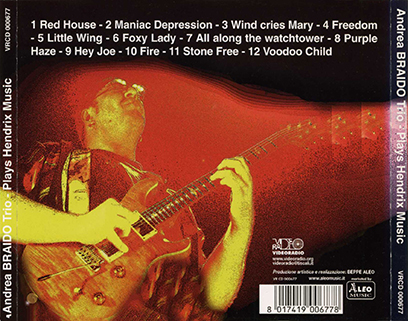 Andrea Braido Trio CD Plays Hendrix Music tray out